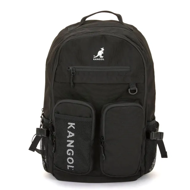 【KANGOL】英國袋鼠學院風多隔層網布17吋筆電大容量多口袋後背包-共2色