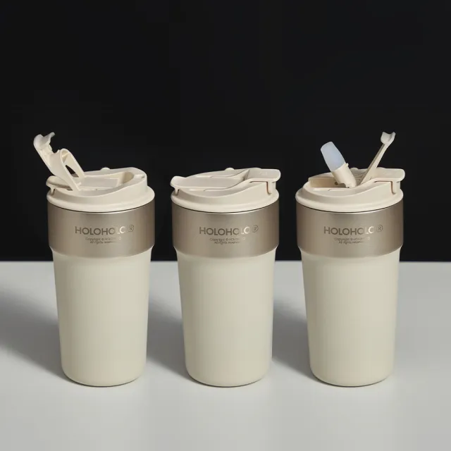 【Holoholo】LATTE 2.0 咖啡吸管保溫拿鐵杯-升級內陶瓷塗層 500ml／3色(吸管杯、陶瓷塗層、保溫杯、咖啡杯)