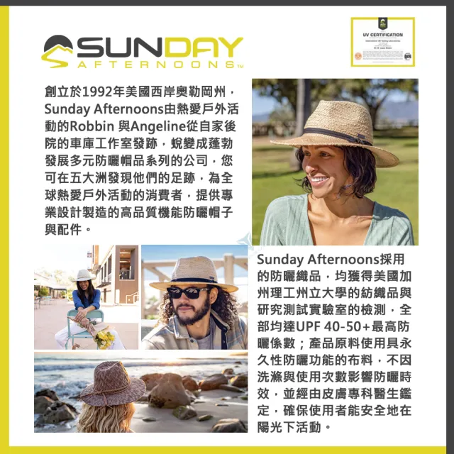 【Sunday Afternoons】抗UV 防曬經典費多拉帽 Tulum Hat(戶外/防曬/輕量/穿搭/造型)