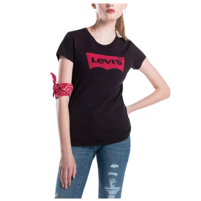 【LEVIS】女款 經典LOGO短T 純棉修身短袖T恤 三色可選(美國進口平行輸入)