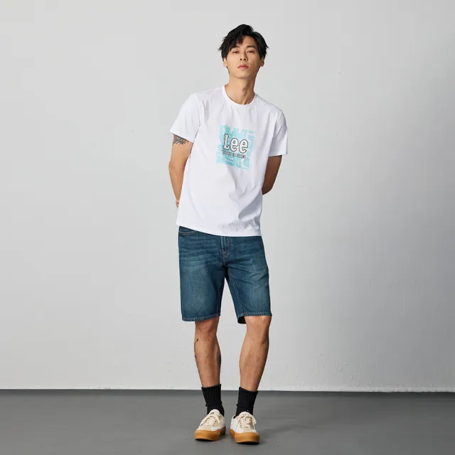 【Lee】男裝 牛仔短褲 / 902 經典五口袋 深藍洗水(LB422003ABU)