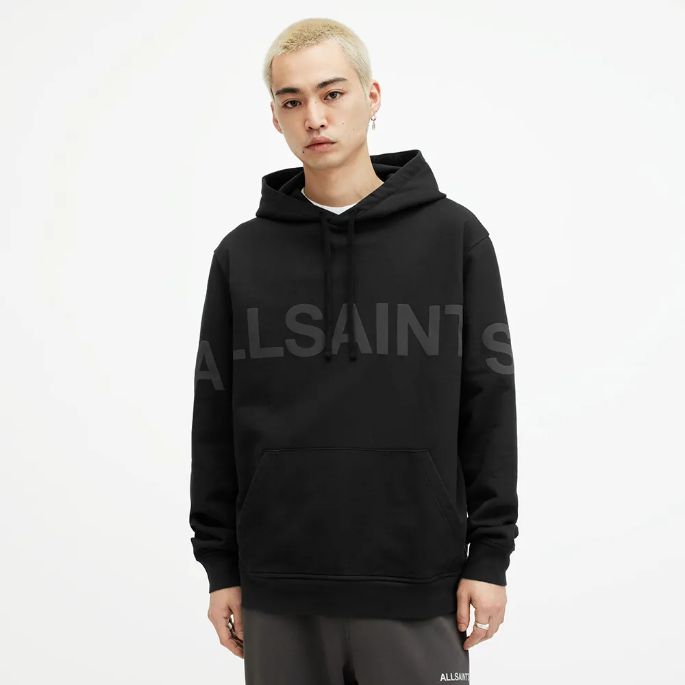 【ALLSAINTS】BIGGY 重磅寬鬆純棉LOGO 連帽衛衣(寬鬆版型)