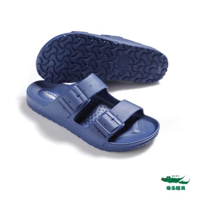 【母子鱷魚】-官方直營-雙扣環休閒氣墊拖鞋(親子款-童款多色)