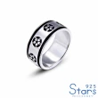 【925 STARS】純銀925個性足球圖樣寬版造型戒指(純銀925戒指 足球戒指 寬版戒指)