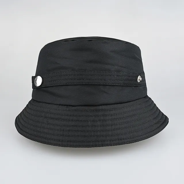 【Alexander McQueen】ALEXANDER McQUEEN立體刺繡LOGO滌綸漁夫帽(黑)