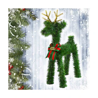 【摩達客】台灣製可愛大型落地長腿20吋綠色聖誕小鹿擺飾(20吋綠色聖誕小鹿)