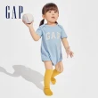 【GAP】嬰兒裝 Logo純棉圓領短袖包屁衣-多色可選(891712)