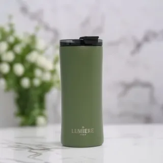 【Lumiere】Lavish Lush Green 防漏防摔隨行保溫杯16oz/480ml-蒼翠綠(保溫杯 隨行杯 咖啡杯)