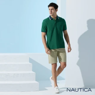 【NAUTICA】男裝 COOL MAX經典素面休閒短褲(卡其)