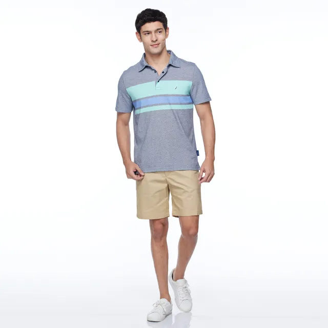 【NAUTICA】男裝 經典素面休閒短褲(卡其)