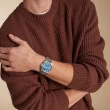 【FOSSIL】Blue Everett 極簡蔚藍時尚手錶 銀色不鏽鋼錶帶 42MM(FS6054)
