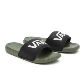 【VANS 官方旗艦】La Costa Slide-On 男女款橄欖色底 Logo 圖案拖鞋/休閒鞋