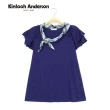 【Kinloch Anderson】格紋領巾荷葉風短袖上衣 金安德森女裝(KA0385312 粉/藍)