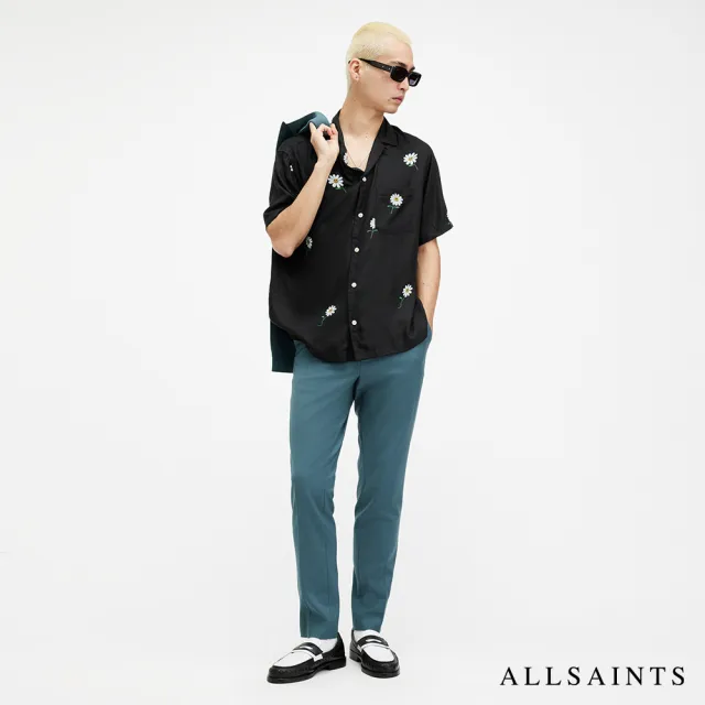 【ALLSAINTS】DAISICAL 人造絲寬鬆短袖夏威夷雛菊印花襯衫(舒適版型)