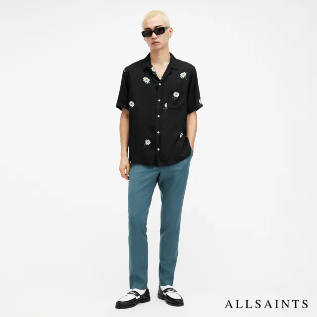 【ALLSAINTS】DAISICAL 人造絲寬鬆短袖夏威夷雛菊印花襯衫(舒適版型)