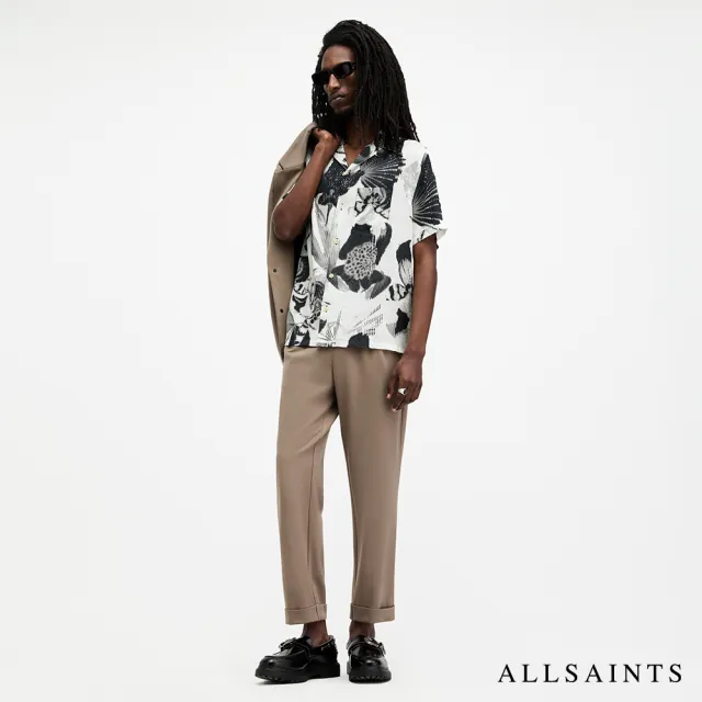 【ALLSAINTS】FREQUENCY 人造絲寬鬆短袖夏威夷手繪花卉印花襯衫(舒適版型)