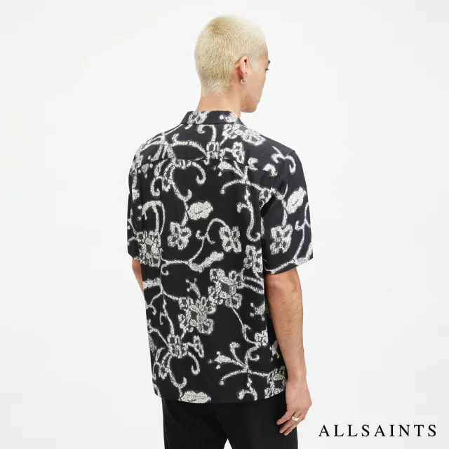 【ALLSAINTS】WEBS 人造絲寬鬆夏威夷復古印花短袖襯衫 MS555Z(舒適版型)