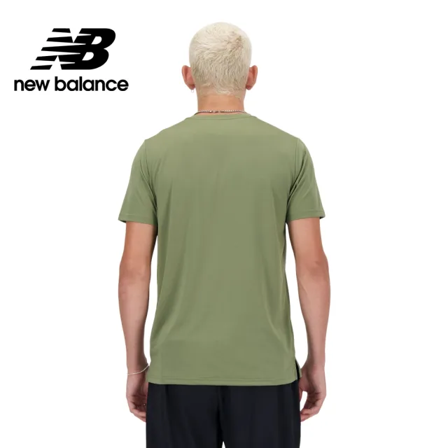 【NEW BALANCE】NB 輕量透氣短袖上衣_男性_綠色_MT41222DEK(美版 版型偏大)