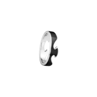 【Georg Jensen 官方旗艦店】FUSION 外圈戒指 黑色(18K白金 黑色高精密陶瓷)