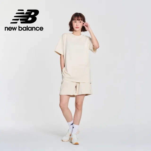 【NEW BALANCE】NB 刺繡LOGO短袖上衣_女性_杏色_WT41501LIN(美版 版型偏大)