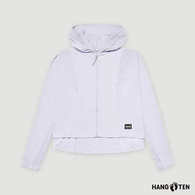 【Hang Ten】女裝-恆溫多功能-冰絲涼感高彈遮陽防曬針織斗篷外套(霧紫)