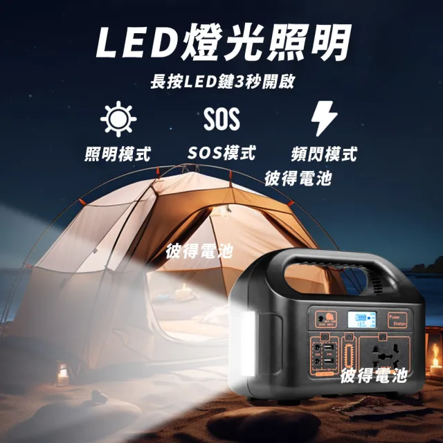 【彼得電池】戶外行動電源 大功率150W 行動電源(適用露營燈/電腦/電風扇/相機/無人機)