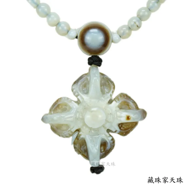 【藏珠家】精品42mm十字金剛杵天珠項鍊