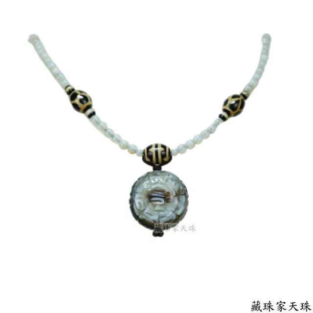 【藏珠家】30mm財咒天眼+智慧咒天眼天珠項鍊
