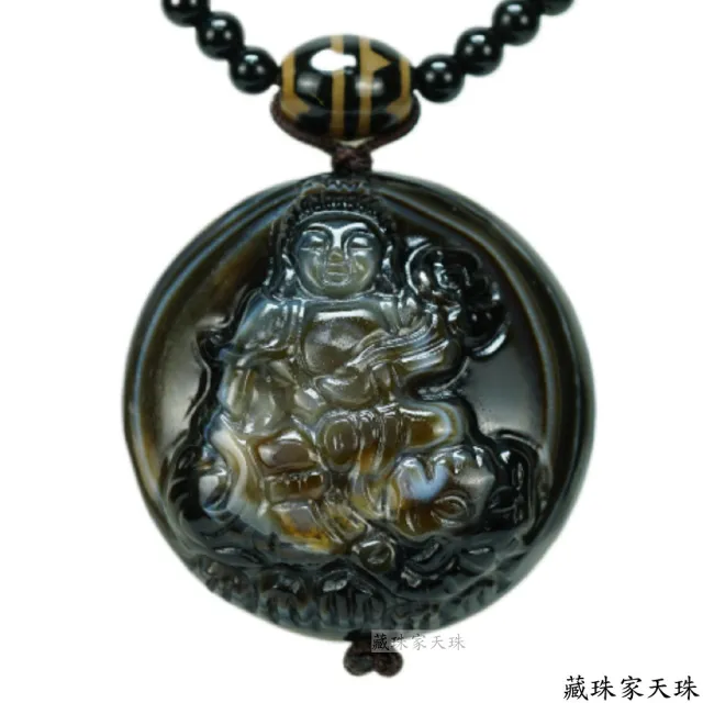 【藏珠家】45mm普賢菩薩法相+種子字天珠項鍊