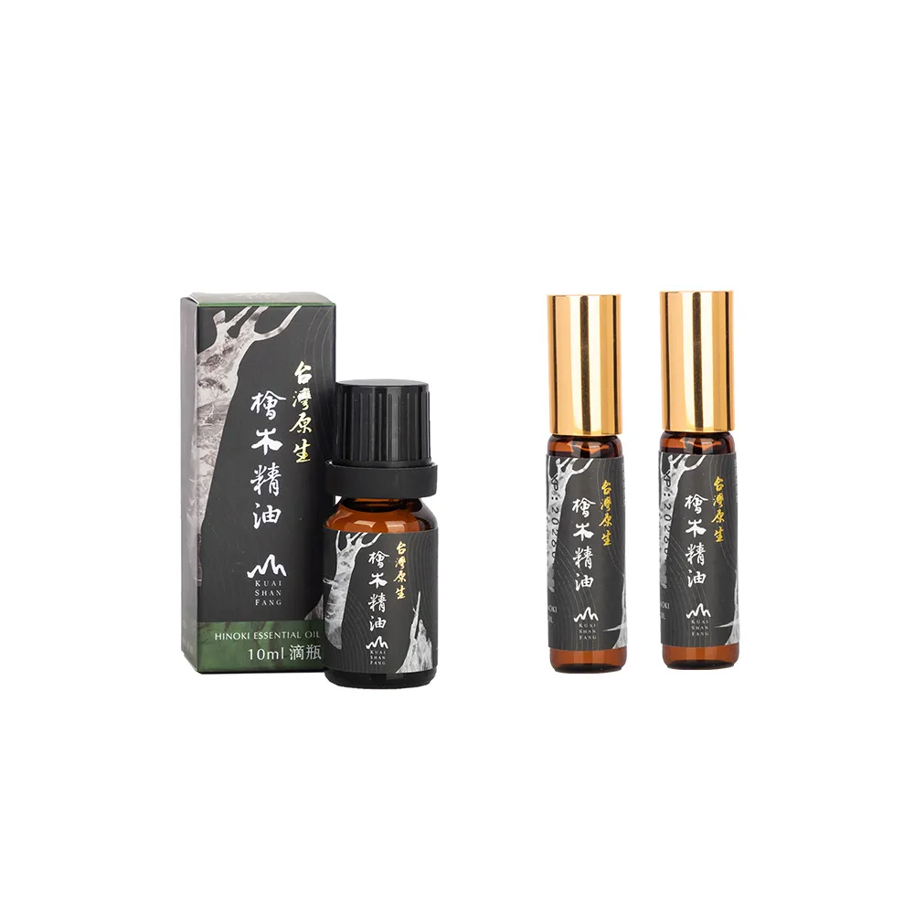 【檜山坊】檜木精油10ml+5ml隨身滾珠瓶組合(頂級台灣扁柏檜木 屬於台灣的味道)