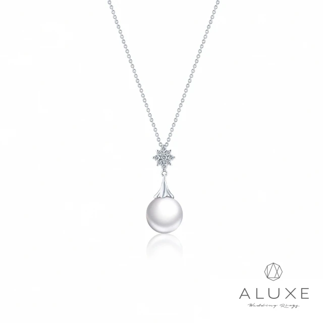 【ALUXE亞立詩】18K金 AKOYA淡水珍珠 8-8.5mm 珍珠鑽石項鍊 綺麗之淚 NN0968