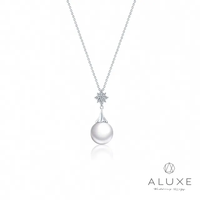 【ALUXE亞立詩】18K金 AKOYA淡水珍珠 8-8.5mm 珍珠鑽石項鍊 綺麗之淚 NN0968