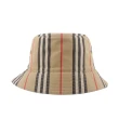 【BURBERRY 巴寶莉】M號 經典條紋棉質雙面可用漁夫帽(米色)