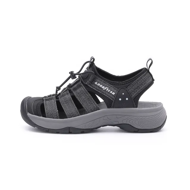 【GOODYEAR 固特異】盛夏探險護趾織帶運動涼鞋 黑 女鞋 GAWS42610