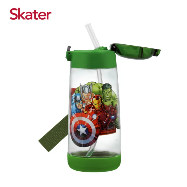 【Skater】透明吸管PET水壺(480ml)