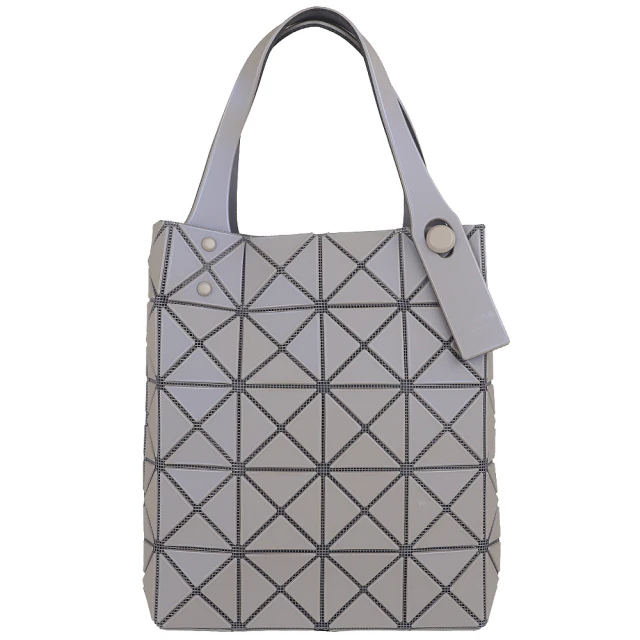 ISSEY MIYAKE 三宅一生 BAOBAO 霧面方格4x5手提包(米灰色/小)