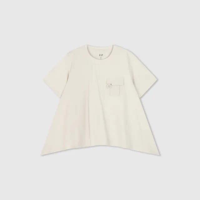 【GAP】女裝 純棉圓領短袖T恤-米色(874481)