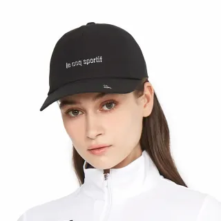 【LE COQ SPORTIF 公雞】高爾夫系列 女款黑色金屬感LOGO可調節棒球帽 QLT0J107