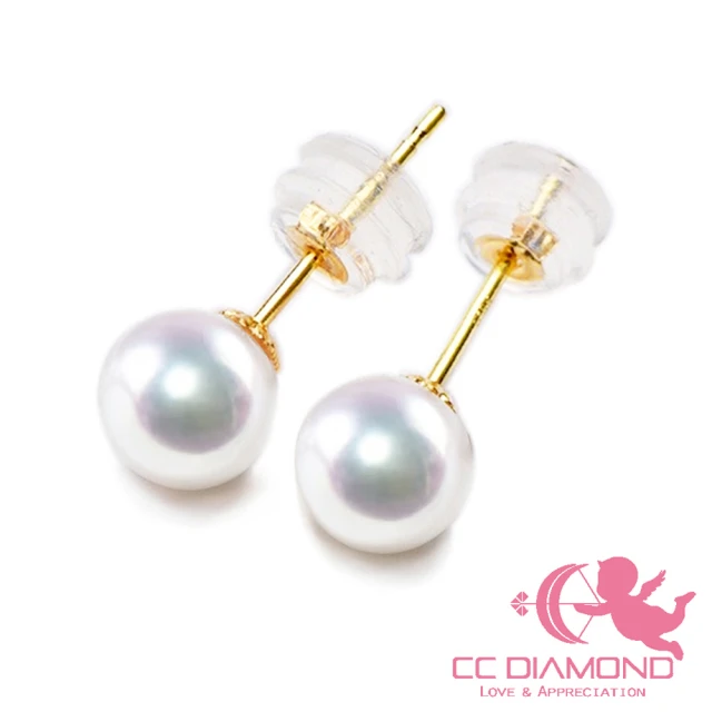 【CC Diamond】日本AKOYA珍珠18K金耳釘6-6.5mm(寵粉價 不退換)