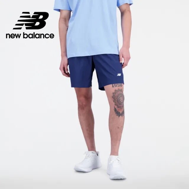 【NEW BALANCE】NB 褲頭鬆緊抽繩短褲_男褲_藍色_AMS31532NNY(亞版 版型正常)