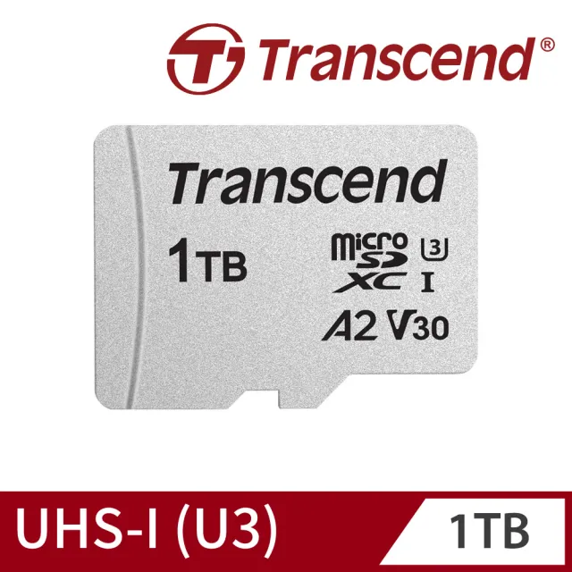 【Transcend 創見】USD300S microSDXC UHS-I U3 V30/A2 1TB 記憶卡(TS1TUSD300S-A附轉卡 新舊包裝隨機出貨)