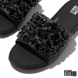 【FitFlop】GRACIE 華麗寶石皮革涼鞋-女(黑色)