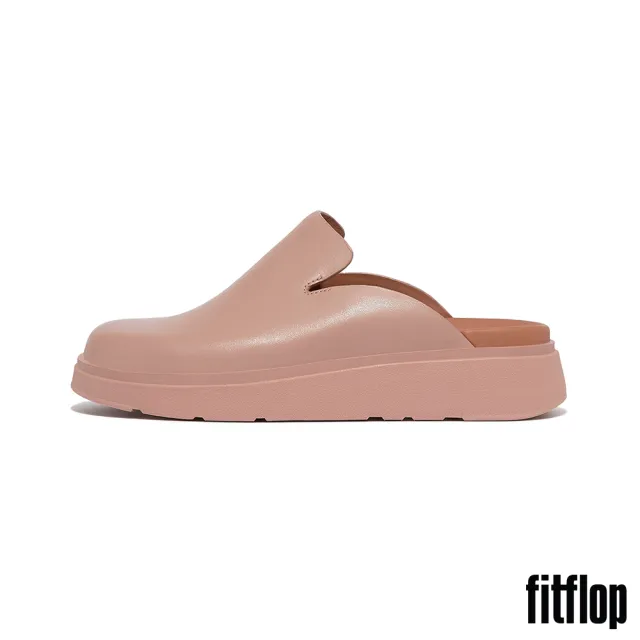 【FitFlop】GEN-FF 簡約皮革木屐鞋穆勒鞋-女(淺黃米色)