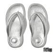 【FitFlop】D-LUXE 軟墊皮革夾脚涼鞋-女(銀色)