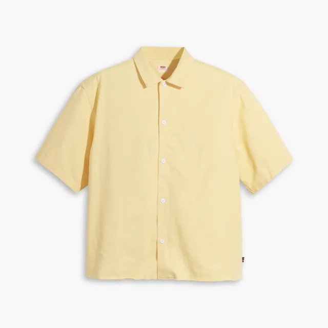 【LEVIS】Fresh夏日水果吧系列 男款短袖牛仔襯衫/Oversize寬鬆/純天然植物染工藝/檸檬黃 熱賣單品
