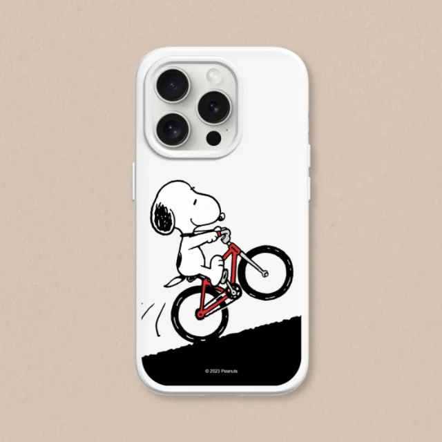 【RHINOSHIELD 犀牛盾】iPhone 15系列  SolidSuit背蓋手機殼/史努比-騎腳踏車(Snoopy)
