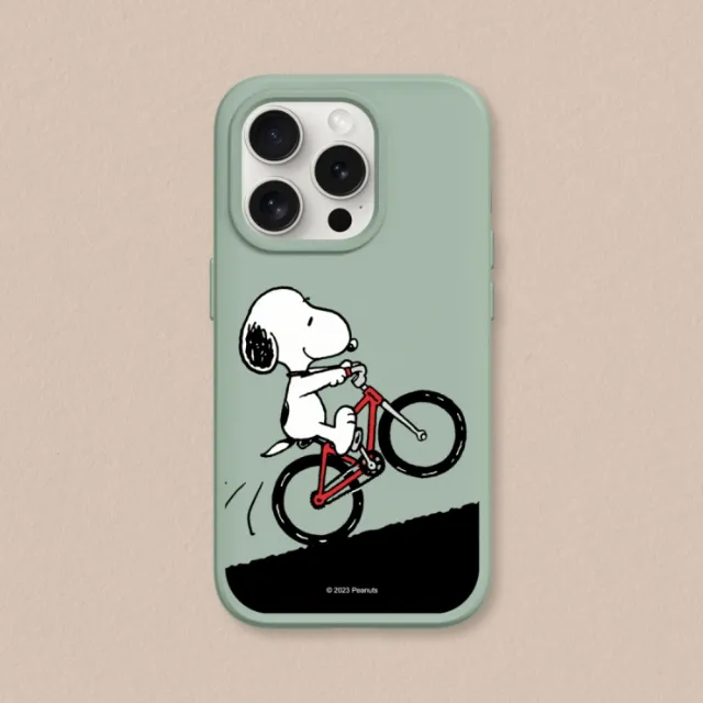 【RHINOSHIELD 犀牛盾】iPhone 14系列  SolidSuit背蓋手機殼/史努比-騎腳踏車(Snoopy)
