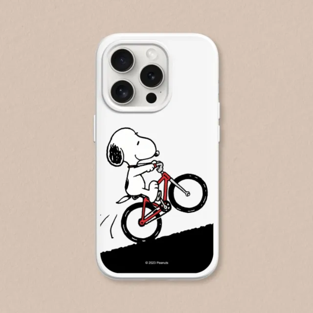 【RHINOSHIELD 犀牛盾】iPhone 14系列  SolidSuit背蓋手機殼/史努比-騎腳踏車(Snoopy)