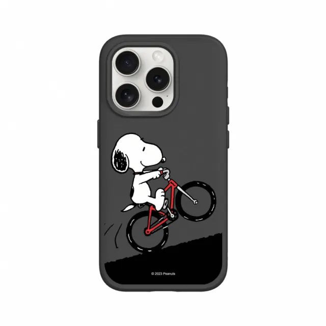 【RHINOSHIELD 犀牛盾】iPhone 15系列  SolidSuit MagSafe兼容 磁吸手機殼/史努比-騎腳踏車(Snoopy)