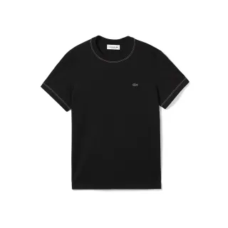 【LACOSTE】女裝-常規版型柔軟平紋短袖T恤(黑色)